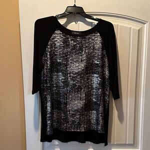 Karen Kane Black and Silver Patterned Tunic